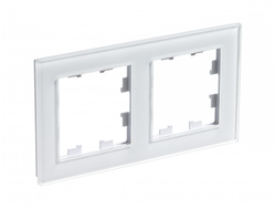 Рамка 2 поста стекло белый, серия AtlasDesign