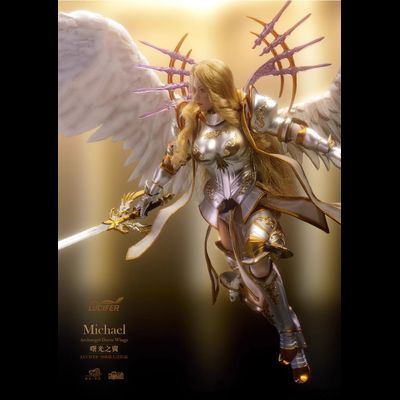 Архангел Михаэль в серебряном - Коллекционная фигурка 1/12 SCALE Dawn Wings Silver Armor Archangel (LXF2311B) - Lucifer