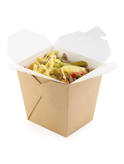 Коробка для лапши/вок 460 мл (крафт/бел)