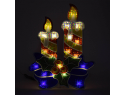 Фигура новогодняя ЭРА Свечки 20LED теплый свет 40*50см, 220V, IP44 Б0041939