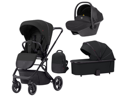 Коляска 3в1 Carrello Alfa Midnight Black 2024 лак (люлька 2023 и автокресло Nova)
