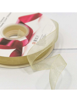 Лента органза 15мм (шампань), 91,4м