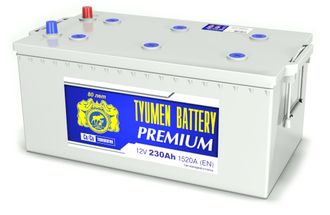 Аккумулятор Тюмень Премиум 230 Ач (TYUMEN BATTERY Premium) (516х274х235) 6СТ-230LR (Ca/Ca) ток 1520А конус обратная полярность (евро) + -