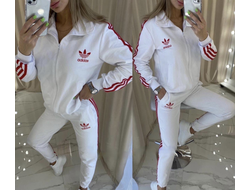 Спортивный костюм женский Adidas бело-красный (42-60)