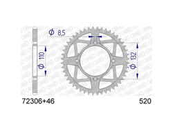 72306-46 Звездочка цепи 520 AFAM 72306+46 (72306-46)