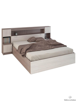 Бася (Басса) КР 552 кровать с закроватным модулем Ясень шимо темный/Ясень шимо светлый (с настилом)