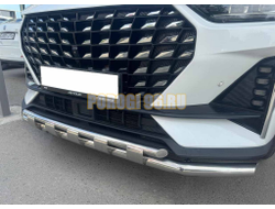 Защита переднего бампера двойная с перемычками Папа Тюнинг d60/42 для JETOUR X70 Plus 2023-