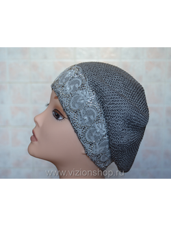 вязаный не спицами берет с кружевом Vizio Италия фото летняя коллекция беретов с кружевом