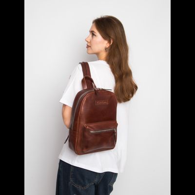 Женский кожаный рюкзак Anzolla cognac (арт. 3040-03)