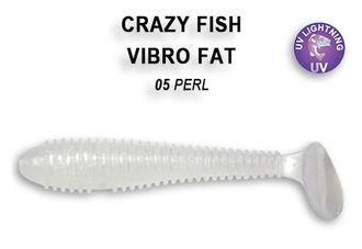 Виброхвост съедобный Crazy Fish Vibro Fat 2.8&quot; (7.1см) 1-7.1-5-5 (перламутр)