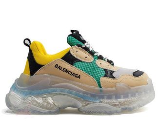 Кроссовки Balenciaga Triple S мульти с прозрачной подошвой женские