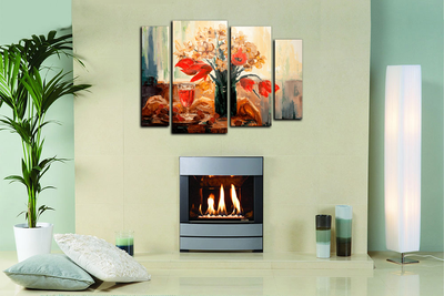 Модульная картина "Цветы и вино"