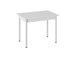 Стол Родос Тип 1 с опорой d40 Белый муар/Белый