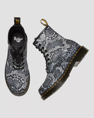 Dr. Martens 1460 Snake Print Leather Grey