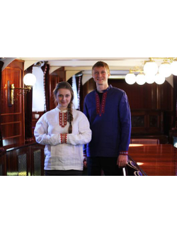 Русская льняная рубаха "Живая вода", 44-60