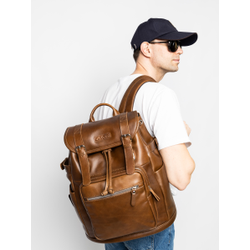 Кожаный рюкзак Volturno NEW Premium brown (арт. 3004-63)