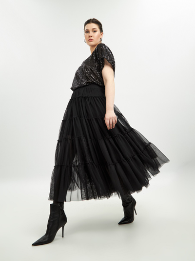 Эффектная юбка миди