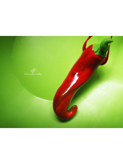 Цветной перец. Авторский кулон из полимерной глины