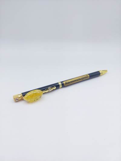 Ручка с кабошоном из натурального янтаря