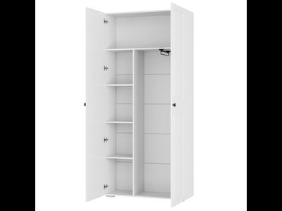 Софт Шкаф 2-х створчатый ШК-01 (1002*2176*372мм), белый/эмаль белая