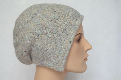 Вязаная шапка капор с пайетками для женщин Vizio Италия фото