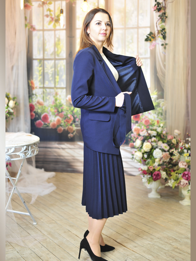 Жакет Кр-500 / Юбка Кр-140 синий