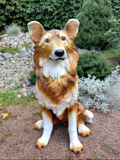 КОЛЛИ - садовая фигура 58*42см  3кг   экологичный полистоун Россия  3049/012211*  Не боится влаги и перепадов температур.