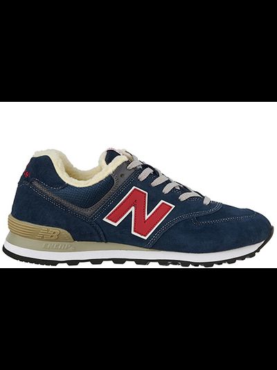 New Balance 574 Blue Red с мехом