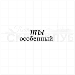 Штамп с христианской надписью Ты особенный