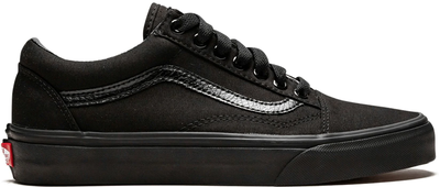 All black canvas old skool vans best sale