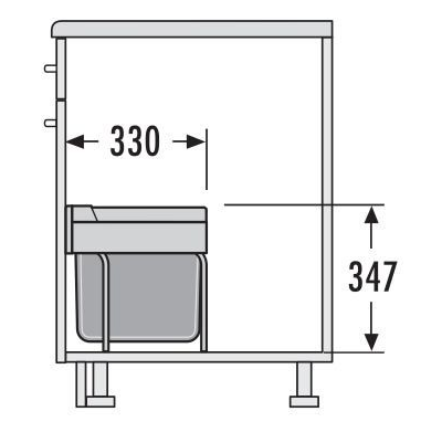 ВСТРАИВАЕМОЕ ВЕДРО ДЛЯ МУСОРА 30Л SPACE SAVING HAILO