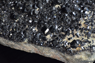 Меланит (разн. граната), друза, с пиритом, эпидотом, самородной медью - 310*235*100мм (ААА)