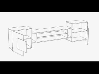 Тумба ТВ Каскад-4 (2540*610*373) белый/Бетон светлый