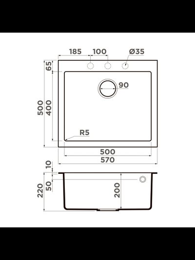 Мойка OMOIKIRI BOSEN 57A