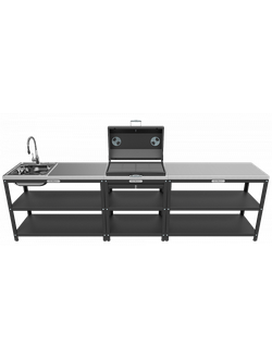 Стол-гриль с решёткой из чугуна