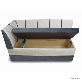 Кухонный ДИВАН "ФОРУМ-8" с боковой спинкой, Серый/Слоновая кость Левый