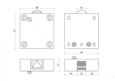 Выключатель 4312 накладной концевой,IP20,2А,Черный