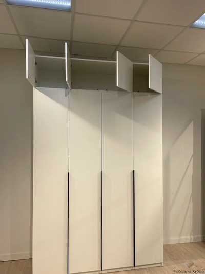 ШК 5 1600 шкаф четырехстворчатый распашной с антресолью Белый текстурный