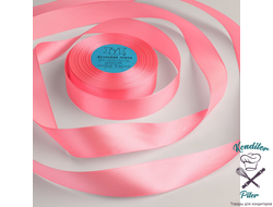 Лента атласная, 25 мм × 33 ± 2 м, цвет розовый №005