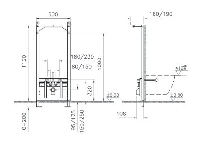 VitrA Рама для подвесного биде, для стен из ГВЛ, 880-5800