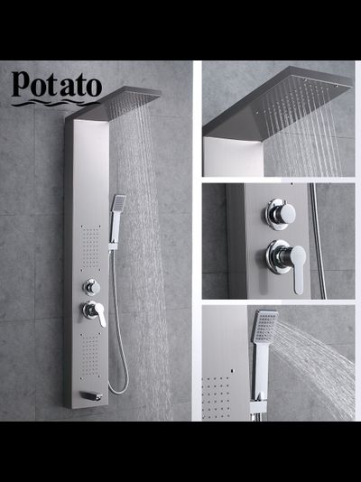 Гидромассажная душевая панель POTATO p3545 3-х функц. с лейкой и шлангом