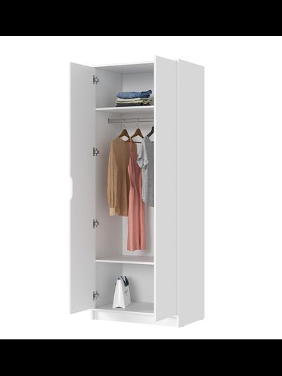 Руна ШК-02 Шкаф 2-х створчатый Белый/Белый