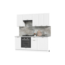 Кухня Мария 2,0 м белый/белый (столешница мрамор лацио белый)