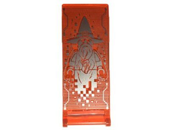 Flag 7 x 3 with Bar Handle with Merlok Hologram Pattern, Trans-Neon Orange (30292pb025 / 6132945)