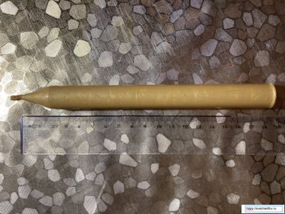 Свеча золотая "Карандаш" (4 часа горения).