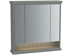 Шкаф Vitra Valarte 80 см с зеркальными дверцами, с LED подсветкой, цвет серый матовый, 62232