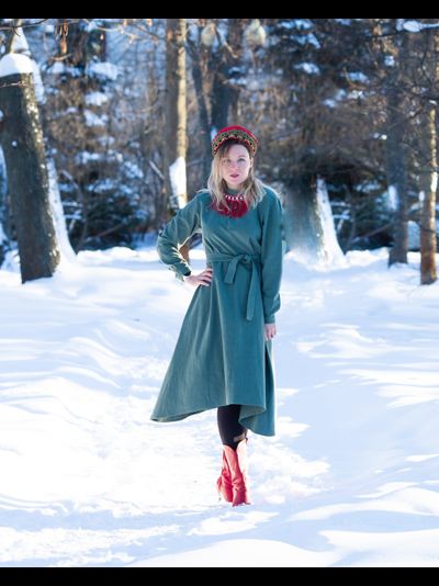 "Донское" базовое платье - укороченное, 100% крапива