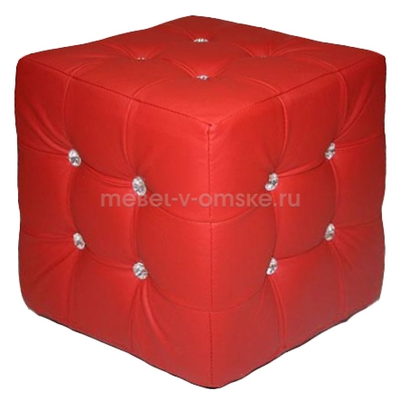 Пуф "Леонардо" со стразами в обивке из экокожи