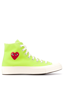 Кеды Converse Play Comme Des Garcons зеленые высокие