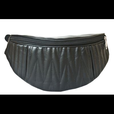 Кожаная поясная сумка Molfetta black (арт. 7008-01)